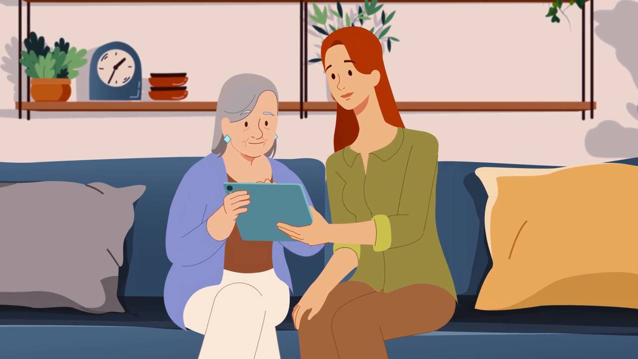 Family Caregiver Alliance final animated frame, panel 2