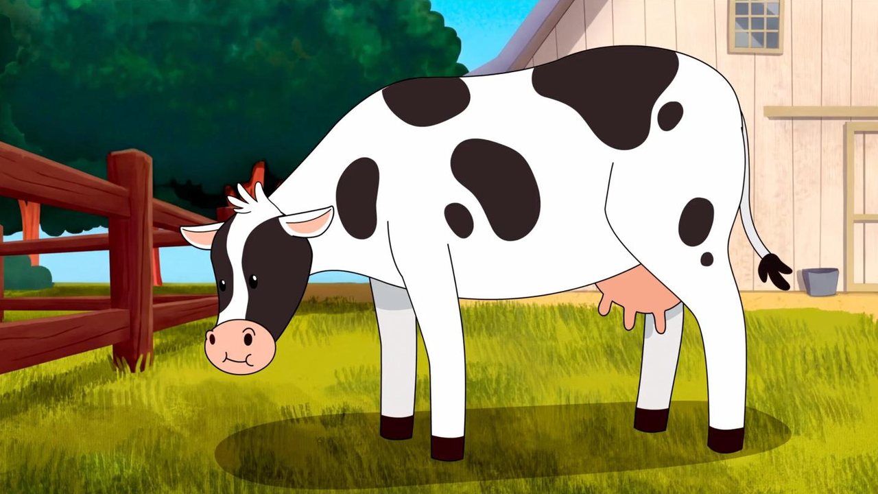 Cow grazing in the pasture